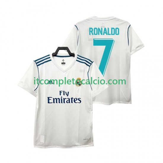 Maglia Real Madrid Cristiano Ronaldo 7 2017 Retro Divisa Home Manica Corta ,Uomo