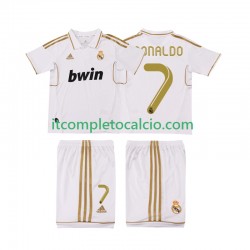 Maglia Real Madrid Cristiano Ronaldo 7 2012 Retro Divisa Home 2011 Manica Corta ,Bambino
