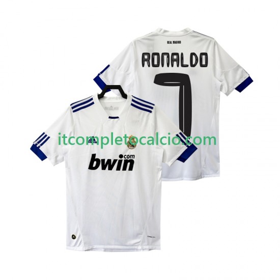 Maglia Real Madrid Cristiano Ronaldo 7 Retro Divisa Home 2011 2010 Manica Corta ,Uomo