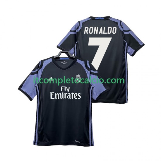 Maglia Real Madrid Cristiano Ronaldo 7 2016 2017 Retro Terza Divisa Manica Corta ,Uomo