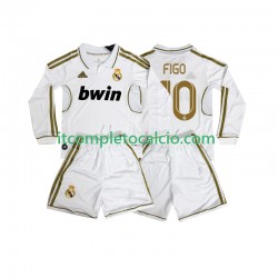 Maglia Real Madrid FIGO 10 2012 Retro Divisa Home 2011 Manica Lunga ,Bambino