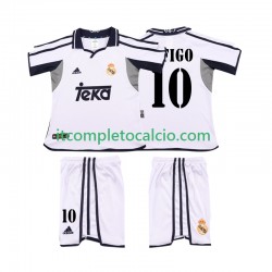 Maglia Real Madrid FIGO 10 2001 Retro Divisa Home 2002 Manica Corta ,Bambino