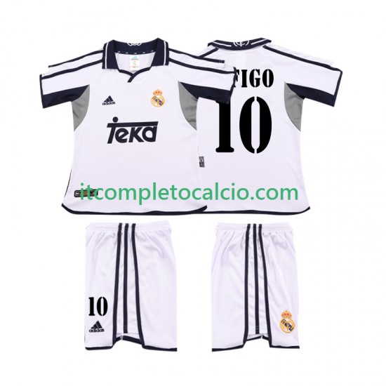 Maglia Real Madrid FIGO 10 2001 Retro Divisa Home 2002 Manica Corta ,Bambino