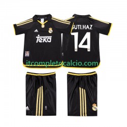 Maglia Real Madrid GUTI.HAZ 14 2001 Retro Divisa Away 1999 Manica Corta ,Bambino