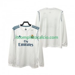 Maglia Real Madrid 2017 2018 Retro Divisa Home Manica Lunga ,Uomo
