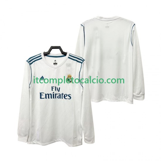 Maglia Real Madrid 2017 2018 Retro Divisa Home Manica Lunga ,Uomo