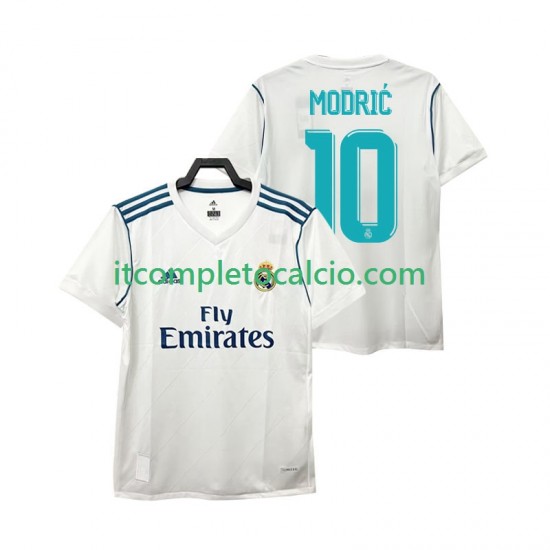 Maglia Real Madrid Modrić 10 2017 Retro Divisa Home Manica Corta ,Uomo