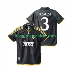 Maglia Real Madrid R.CARLOS 3 2001 Retro Divisa Away 1999 Manica Corta ,Uomo