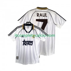 Maglia Real Madrid RAUL 7 2000 Retro Divisa Home 1998 Manica Corta ,Uomo