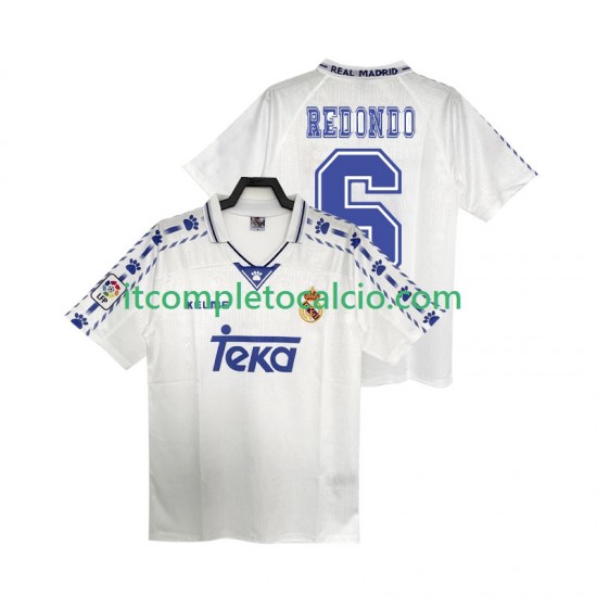 Maglia Real Madrid REDONDO 6 1996 1997 Retro Divisa Home Manica Corta ,Uomo