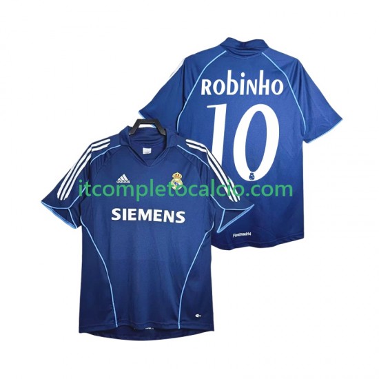 Maglia Real Madrid ROBINHO 10 2005 Retro Divisa Away 2006 Manica Corta ,Uomo