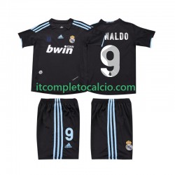 Maglia Real Madrid RONALDO 9 2009 Retro Divisa Away 2010 Manica Corta ,Bambino