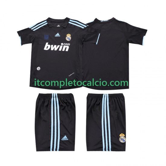 Maglia Real Madrid 2009 Retro Divisa Away 2010 Manica Corta ,Bambino