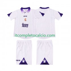 Maglia Real Madrid 1997 Retro Divisa Home 1998 Manica Corta ,Bambino