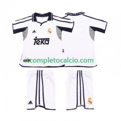 Maglia Real Madrid 2001 Retro Divisa Home 2002 Manica Corta ,Bambino