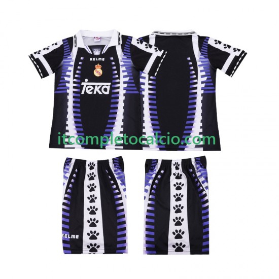 Maglia Real Madrid 1997 Retro Terza Divisa 1998 Manica Corta ,Bambino