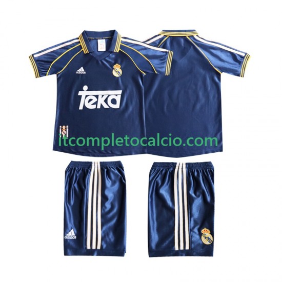 Maglia Real Madrid Retro Terza Divisa 1998 1999 Manica Corta ,Bambino