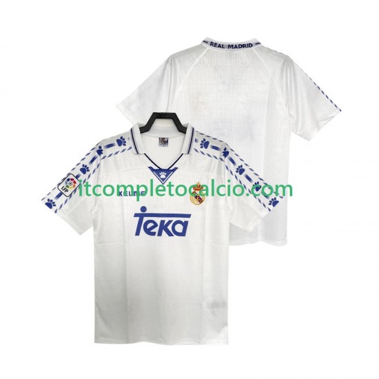 Maglia Real Madrid 1996 1997 Retro Divisa Home Manica Corta ,Uomo