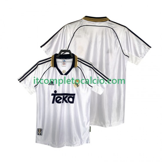 Maglia Real Madrid 2000 Retro Divisa Home 1998 Manica Corta ,Uomo