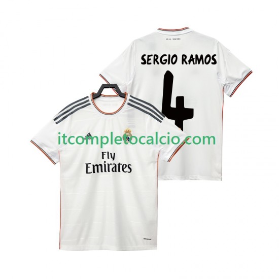 Maglia Real Madrid SERGIO RAMOS 4 2013 2014 Retro Divisa Home Manica Corta ,Uomo Maglia Real Madrid SERGIO RAMOS 4 2013 2014 Retro Divisa Home Manica Corta ,Uomo