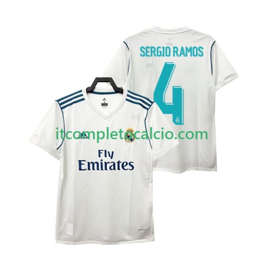 Maglia Real Madrid SERGIO RAMOS 4 2017 2018 Retro Divisa Home Manica Corta ,Uomo Maglia Real Madrid SERGIO RAMOS 4 2017 2018 Retro Divisa Home Manica Corta ,Uomo
