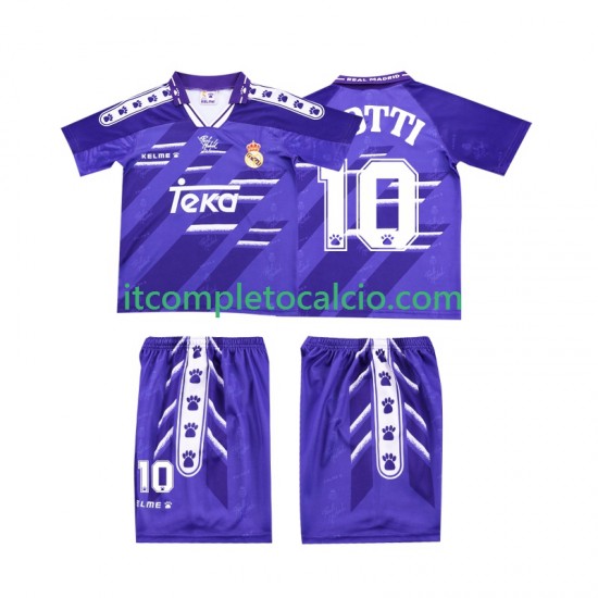 Maglia Real Madrid TOTTI 10 1996 Retro Divisa Away 1994 Manica Corta ,Bambino