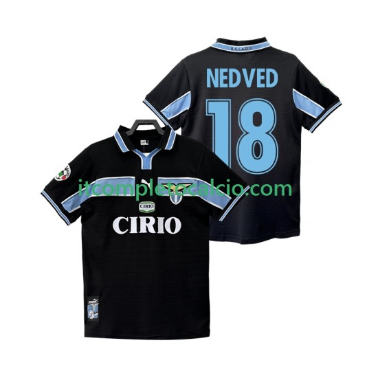 Maglia SS Lazio NEDVED 18 Retro Divisa Away 1998 1999 Manica Corta ,Uomo
