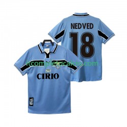 Maglia SS Lazio NEDVED 18 Retro Divisa Home 1998 1999 Manica Corta ,Uomo