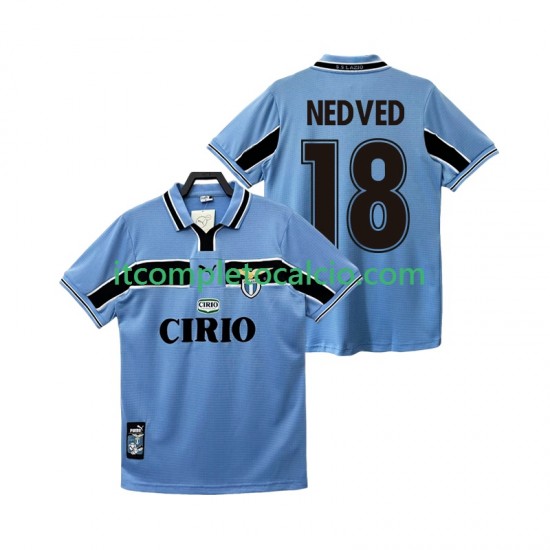 Maglia SS Lazio NEDVED 18 Retro Divisa Home 1998 1999 Manica Corta ,Uomo