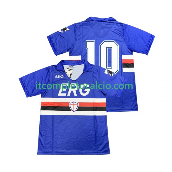 Maglia Sampdoria 10 1990 1991 Retro Divisa Home Manica Corta ,Uomo