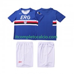 Maglia Sampdoria 1990 1991 Retro Divisa Home Manica Corta ,Bambino