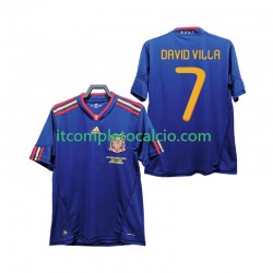 Maglia Spagna DAVID VILLA 7 Retro Divisa Away 2010 Manica Corta ,Uomo