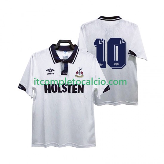 Maglia Tottenham Hotspur 10 1991 1993 Retro Divisa Home Manica Corta ,Uomo