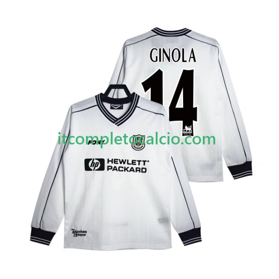 Maglia Tottenham Hotspur GINOLA 14 1997 Retro Divisa Home 1999 Manica Lunga ,Uomo