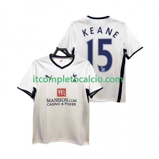 Maglia Tottenham Hotspur Keane 15 2009 Retro Divisa Home 2008 Manica Corta ,Uomo