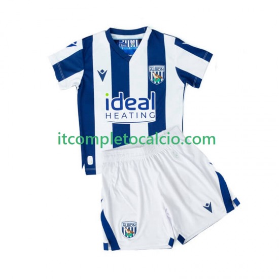 Maglia West Bromwich Albion Divisa Home 2025-2026 Manica Corta ,Bambino