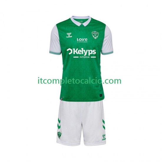 Maglia AS Saint-Etienne Divisa Home 2025-2026 Manica Corta ,Bambino