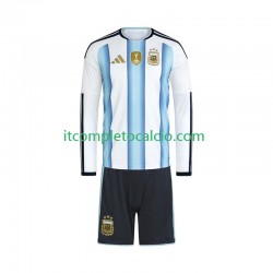 Maglia Argentina Divisa Home Mondiali 2026 Manica Lunga ,Bambino
