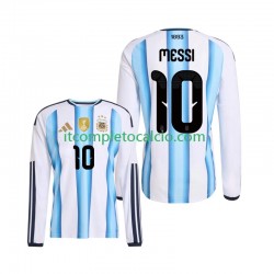 Maglia Argentina Lionel Messi 10 Divisa Home Mondiali 2026 Manica Lunga ,Uomo