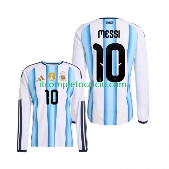 Maglia Argentina Lionel Messi 10 Divisa Home Mondiali 2026 Manica Lunga ,Uomo