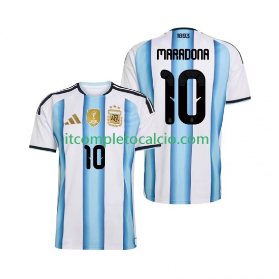 Maglia Argentina Maradona 10 Divisa Home Mondiali 2026 Manica Corta ,Uomo