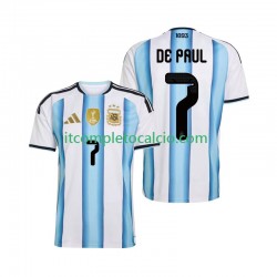 Maglia Argentina Rodrigo De Paul 7 Divisa Home Mondiali 2026 Manica Corta ,Uomo