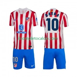 Maglia Atlético Madrid Alex Baena 10 Divisa Home 2025-2026 Manica Corta ,Bambino