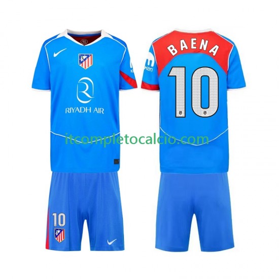 Maglia Atlético Madrid Alex Baena 10 Terza Divisa 2025-2026 Manica Corta ,Bambino