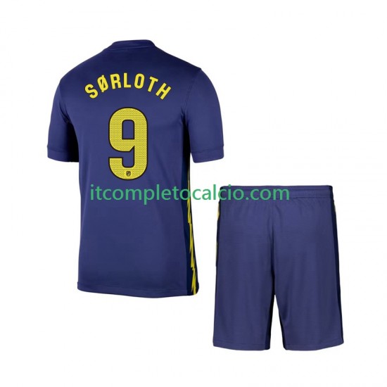 Maglia Atlético Madrid Alexander Sorloth 9 Divisa Away 2025-2026 Manica Corta ,Bambino