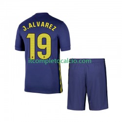 Maglia Atlético Madrid Julian Alvarez 19 Divisa Away 2025-2026 Manica Corta ,Bambino