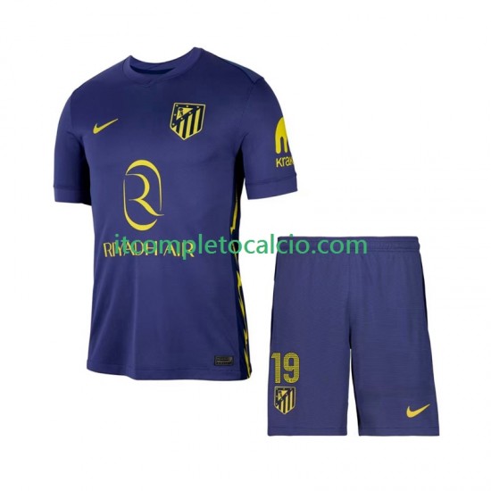 Maglia Atlético Madrid Julian Alvarez 19 Divisa Away 2025-2026 Manica Corta ,Bambino