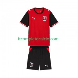 Maglia Austria Divisa Home Mondiali 2026 Manica Corta ,Bambino