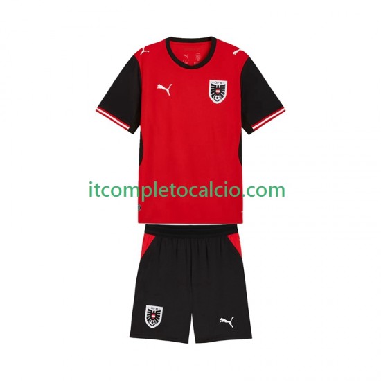 Maglia Austria Divisa Home Mondiali 2026 Manica Corta ,Bambino