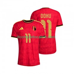 Maglia Belgio Jeremy Doku 11 Divisa Home Mondiali 2026 Manica Corta ,Uomo